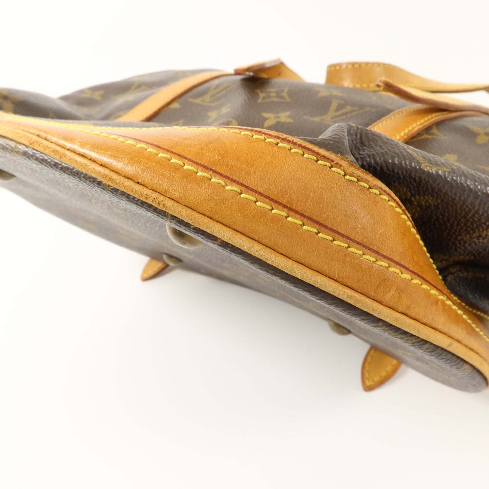 LOUIS VUITTON Monogram Bucket GM金扣手挽袋棕色