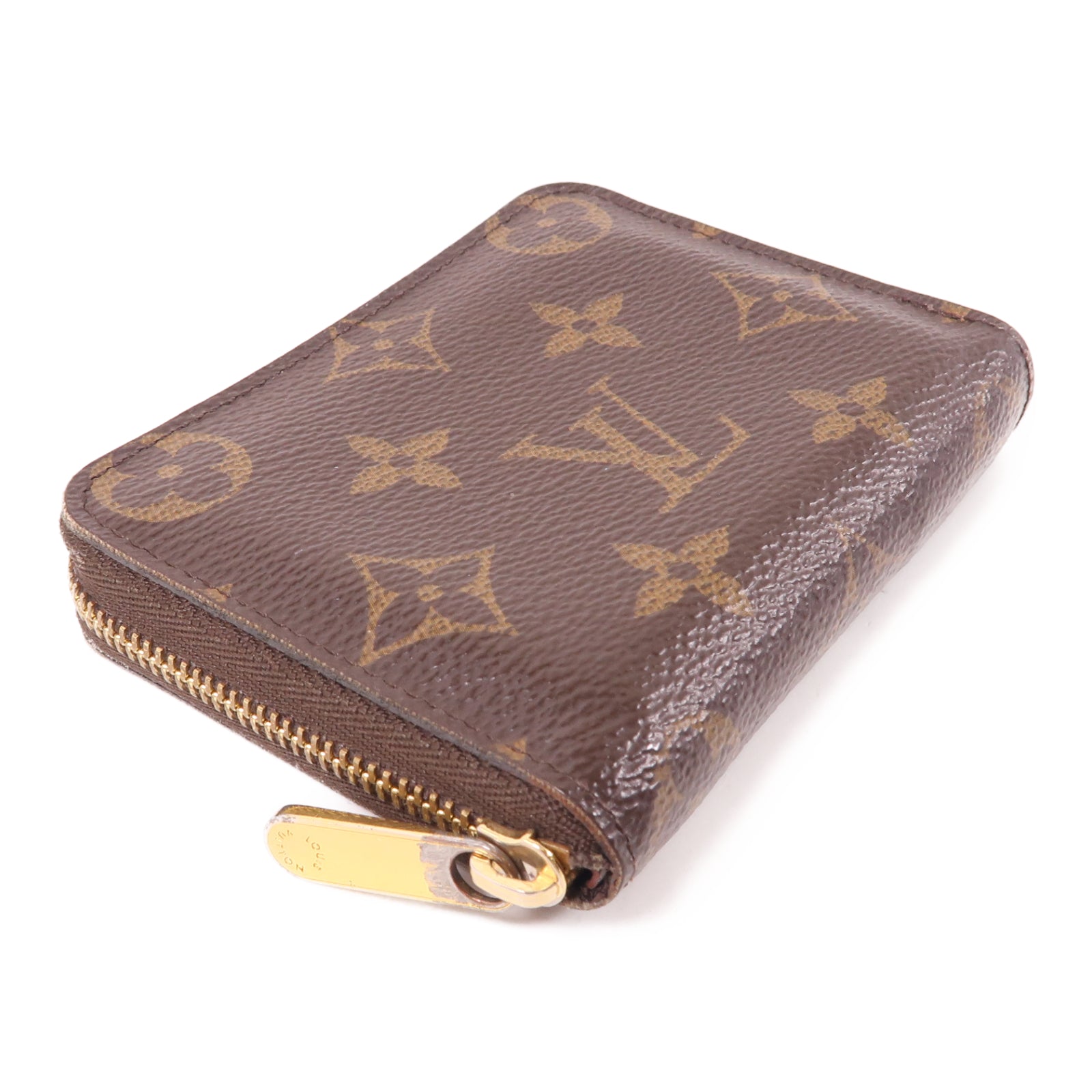 LOUIS VUITTON Monogram Zippy Coin Purse金扣零錢包棕色