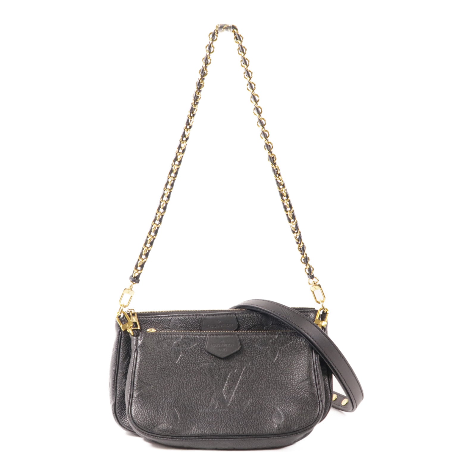 LOUIS VUITTON Monogram Empreinte Multi Pochette Accessoires金扣手挽肩背兩用袋