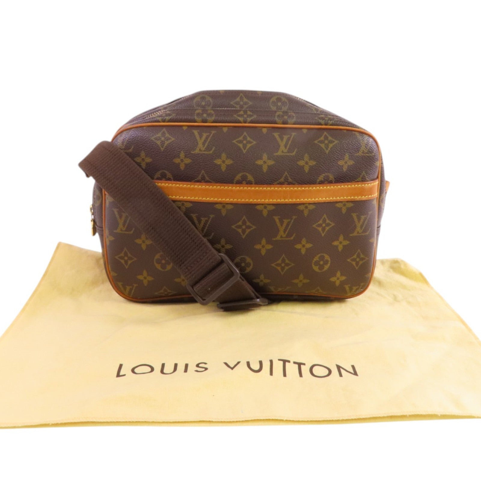 LOUIS VUITTON Monogram Reporter PM金扣肩背袋