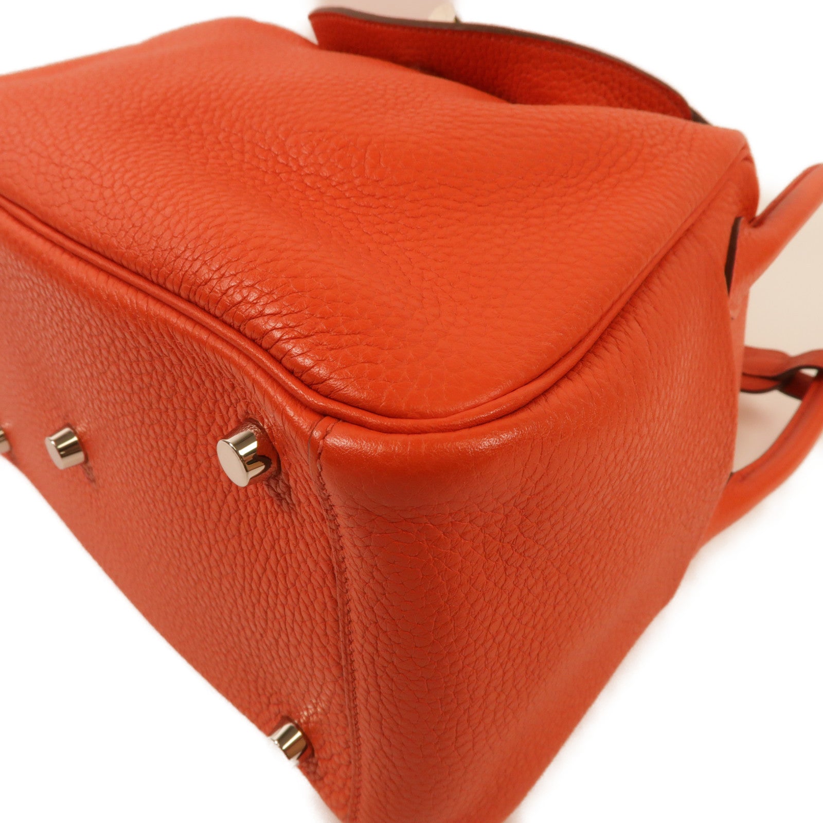 HERMES Clemence皮革Lindy 26銀扣手挽肩背兩用袋Rose Jaipur