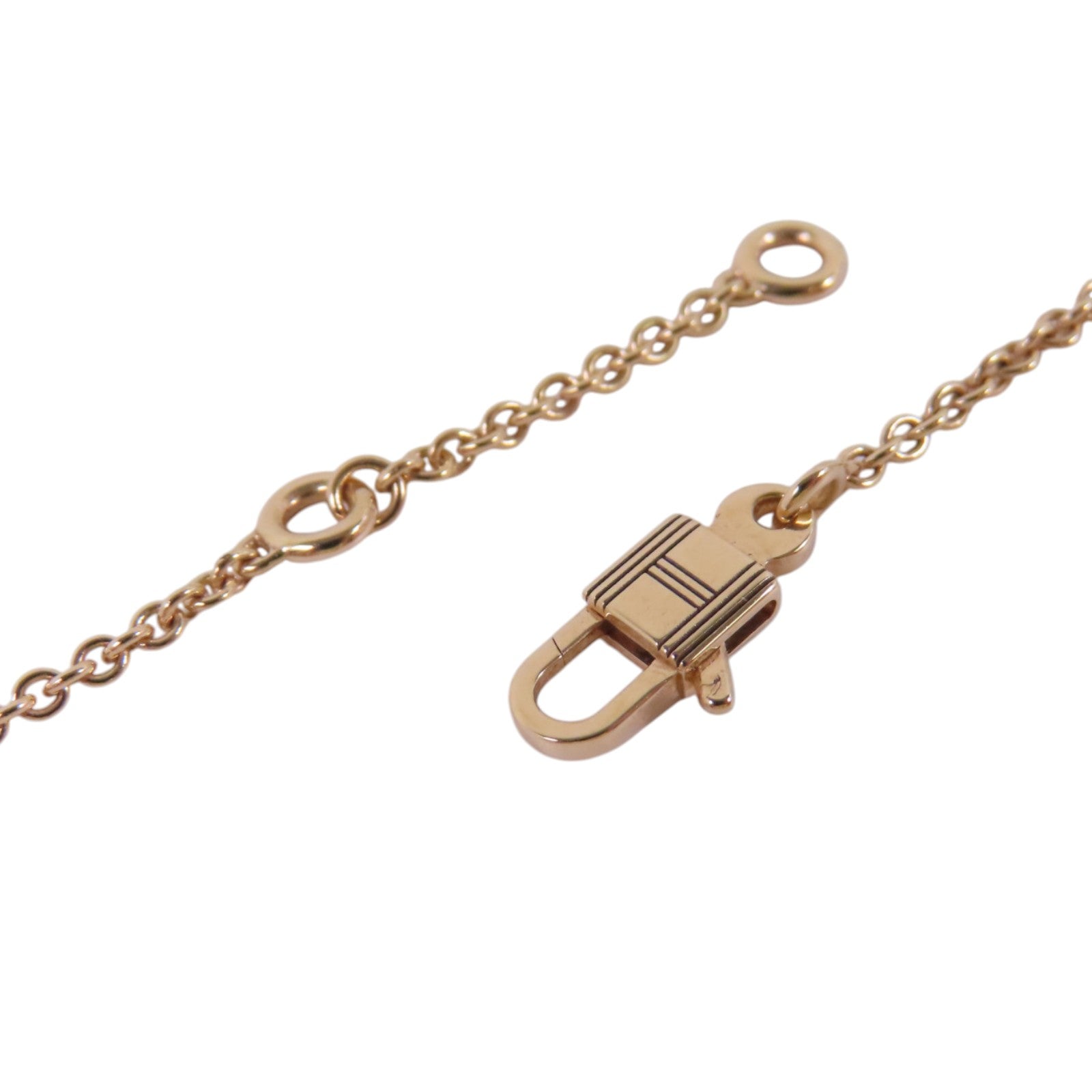 HERMES GHW Amulettes Constance Diamond Necklace 18K Rose Gold
