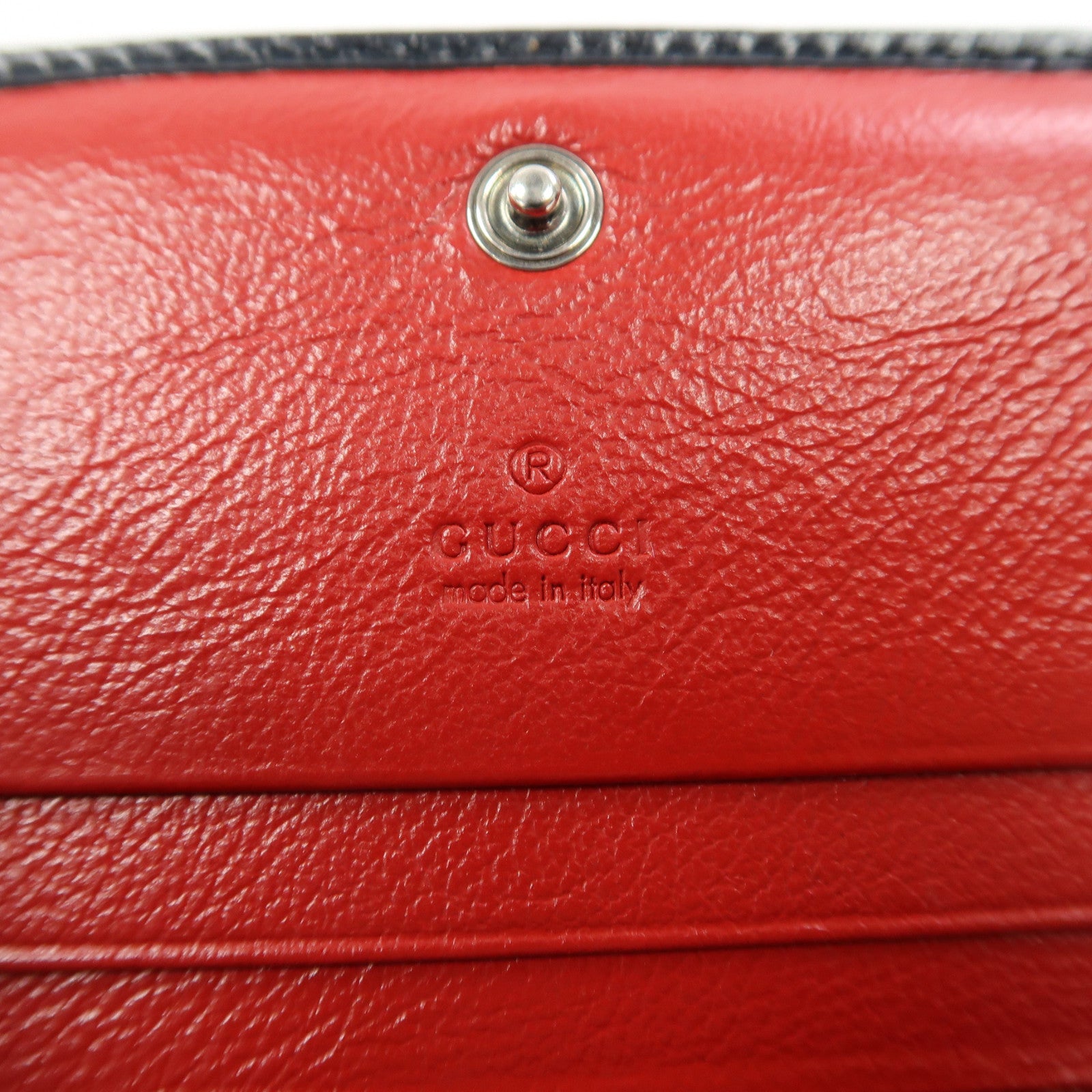 GUCCI 帆布Wallet銀扣自動錢包藍色/粉紅色