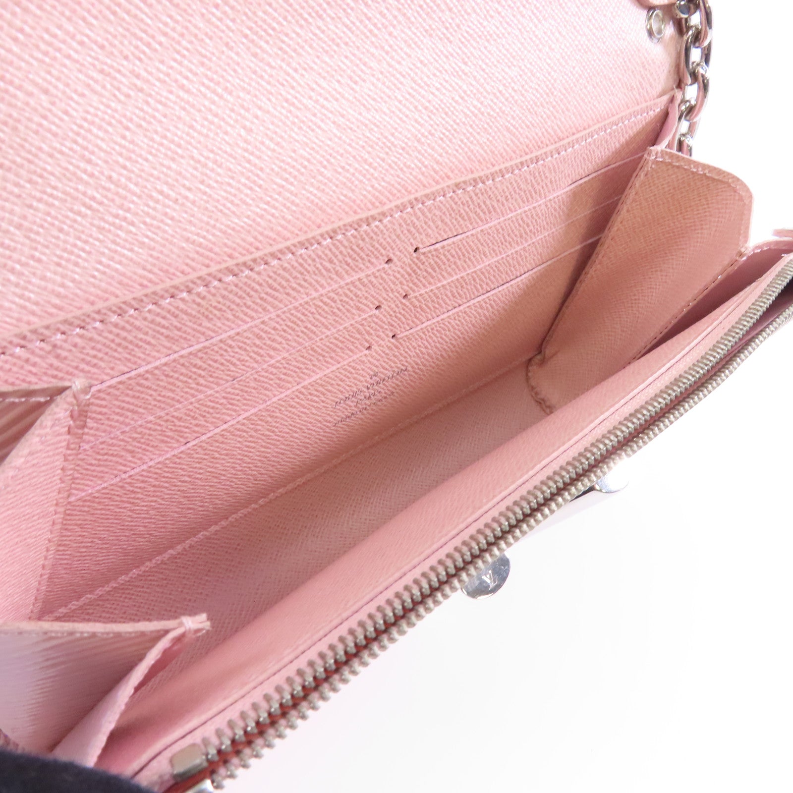 LOUIS VUITTON Epi Portefeuille Twist Chain銀扣鏈帶肩背袋粉紅色