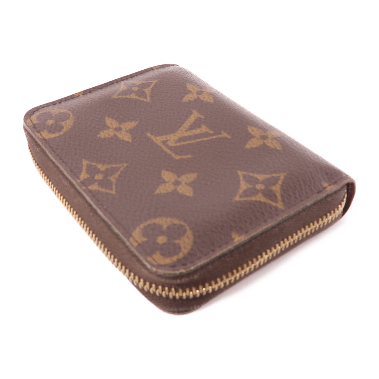 LOUIS VUITTON Monogram Zippy Coin Purse金扣零錢包棕色