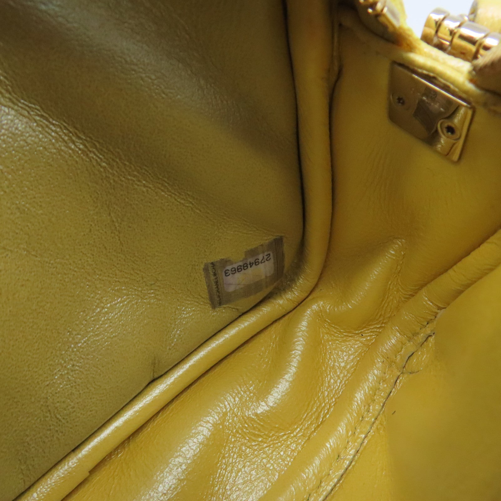 CHANEL 【激減優惠】菱格Caviar皮革Chain Shoulder Bag金扣鏈帶肩背袋黃奶色