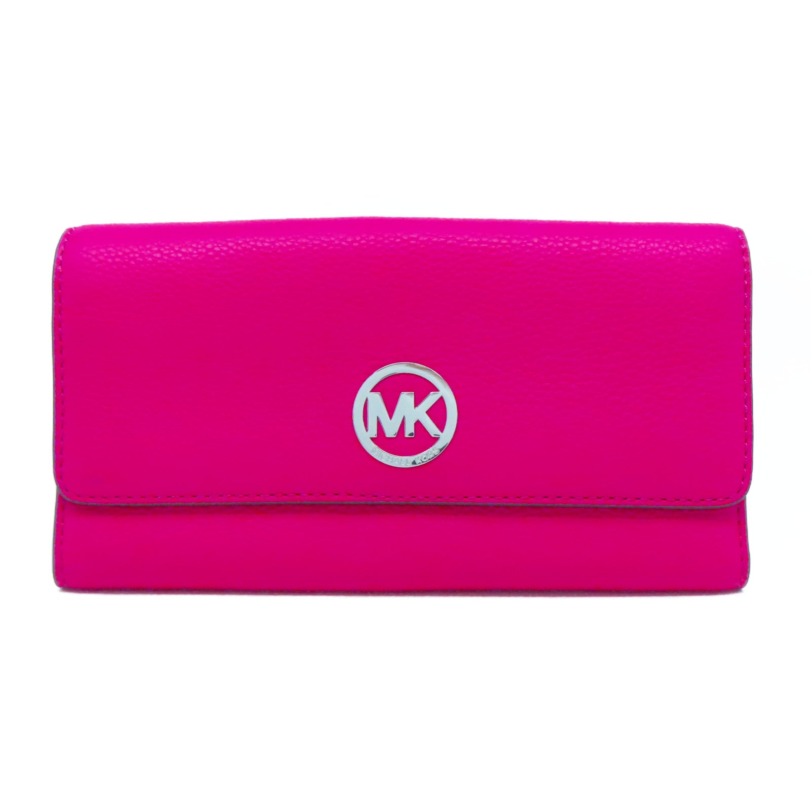 Michael Kors 【激減優惠】牛皮皮革Long Wallet銀扣長錢包粉紅色