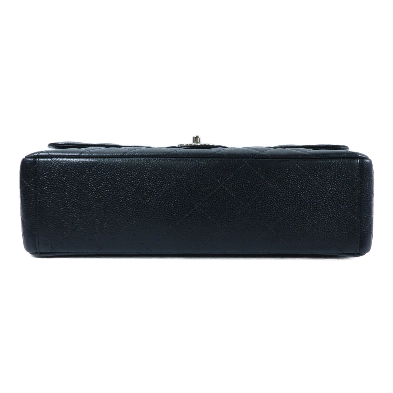 CHANEL 牛皮皮革Classic Maxi銀扣鏈帶肩背袋