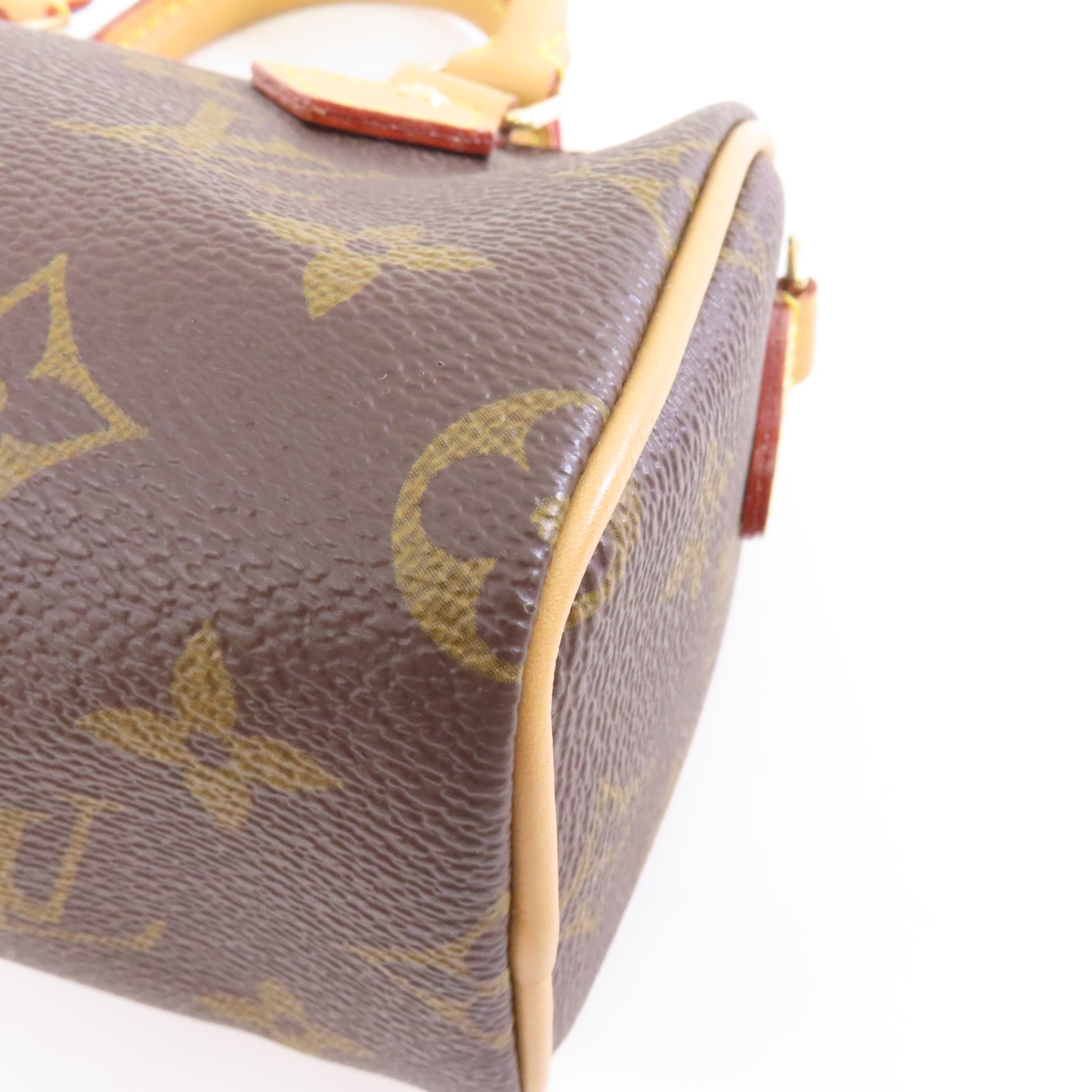 LOUIS VUITTON Monogram Nano Speedy金扣手挽肩背兩用袋啡色