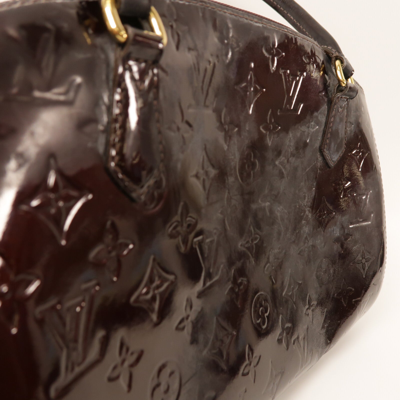 LOUIS VUITTON 【激減優惠】Vernis漆皮皮革Sherwood GM金扣肩背袋