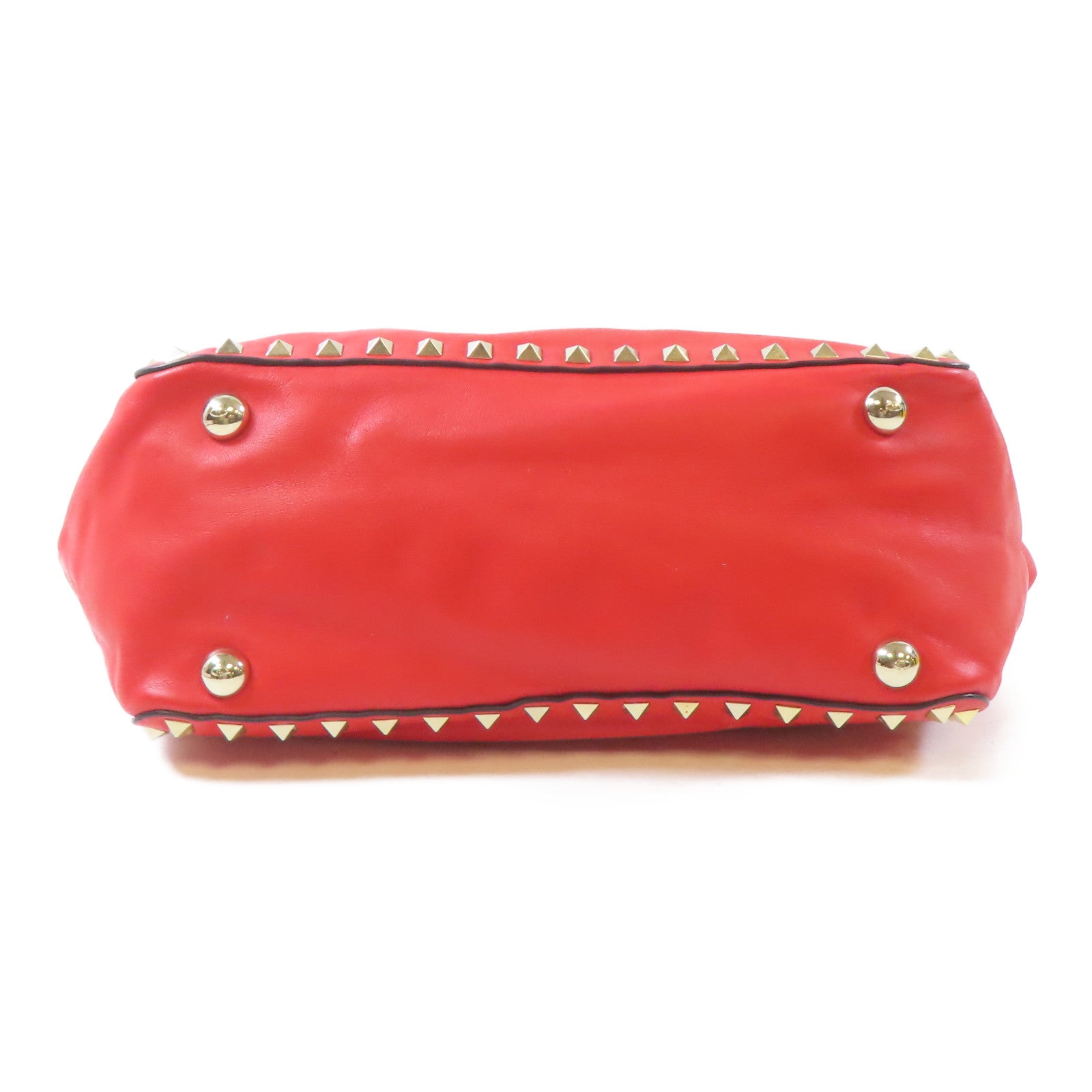 Valentino 牛皮皮革2 Way Shoulder Bag金扣手挽肩背兩用袋紅色