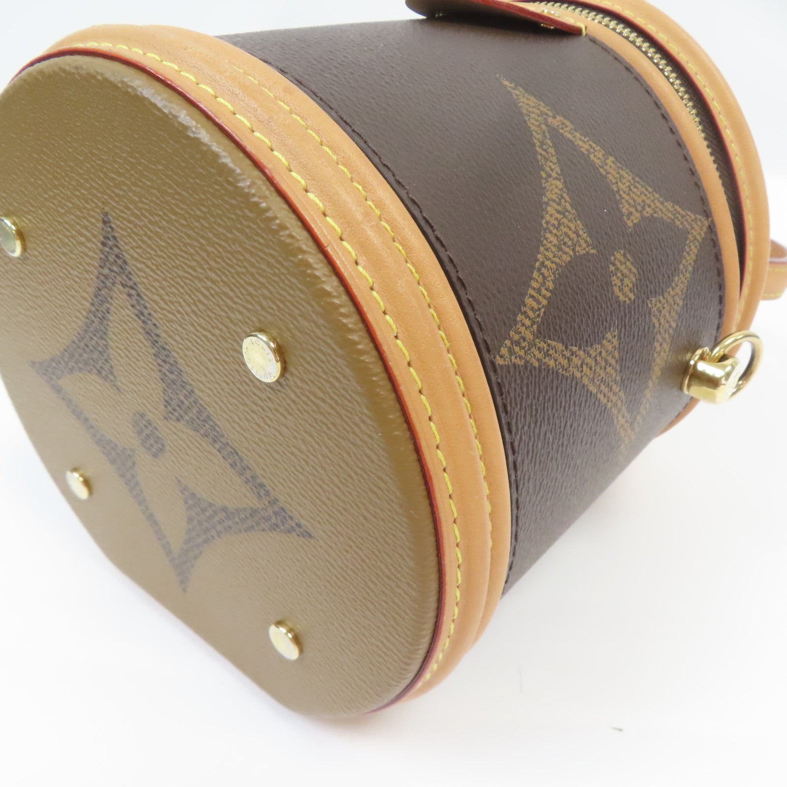 LOUIS VUITTON Monogram Giant Cannes金扣手挽肩背兩用袋啡色