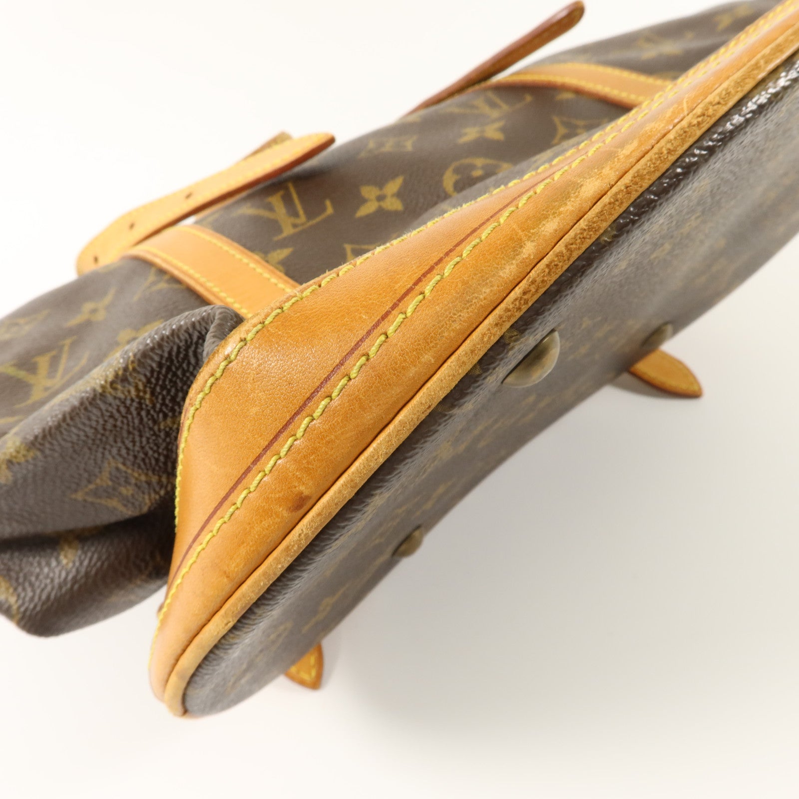 LOUIS VUITTON Monogram Bucket GM金扣手挽袋棕色