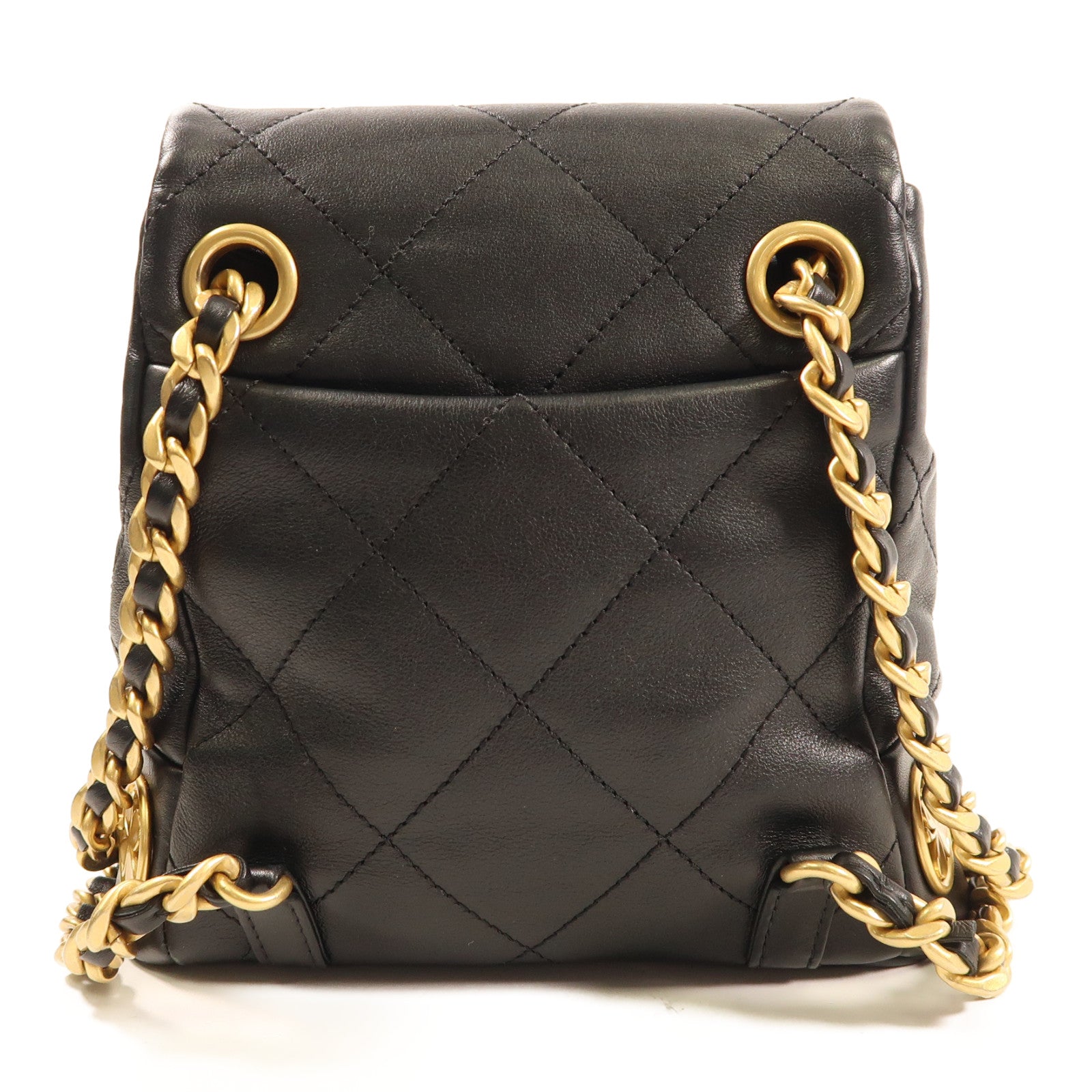 CHANEL 【激減優惠】羊皮皮革金扣Rucksack AS4275鏈帶背包