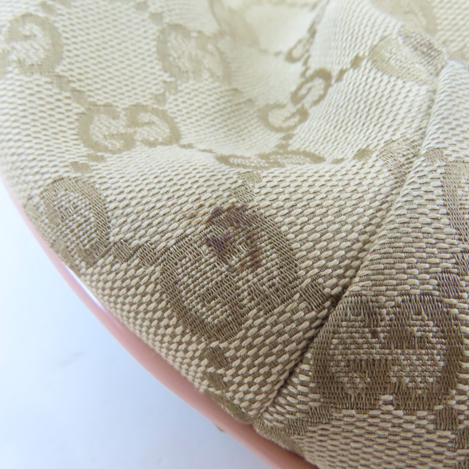 GUCCI 帆布Canvas Messenger Bag金扣肩背袋啡色/粉紅色