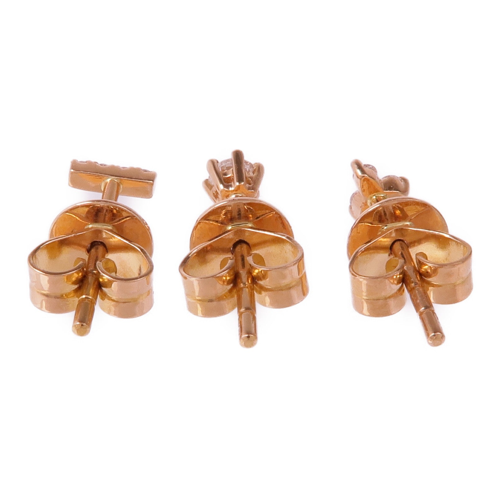 JEWELRY 18K玫瑰金Diamond Earrings Set of 3鑽石耳環