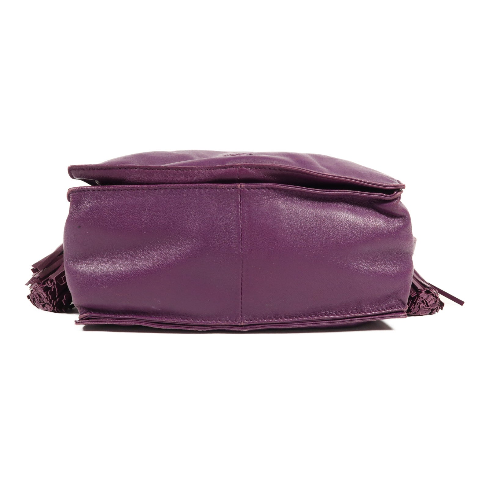 LOEWE GHW Shoulder Bag Lambskin Leather Purple