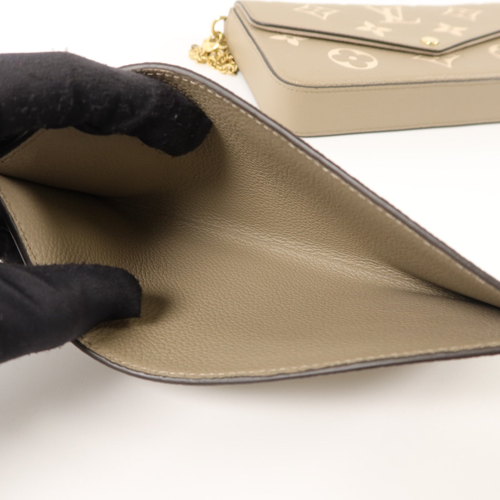 LOUIS VUITTON Monogram Empreinte Pochette Felicie鏈帶肩背袋