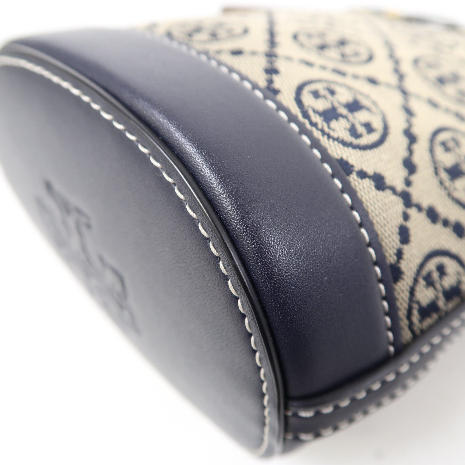 Tory Burch 帆布Shoulder Bag金扣手挽肩背兩用袋藍色