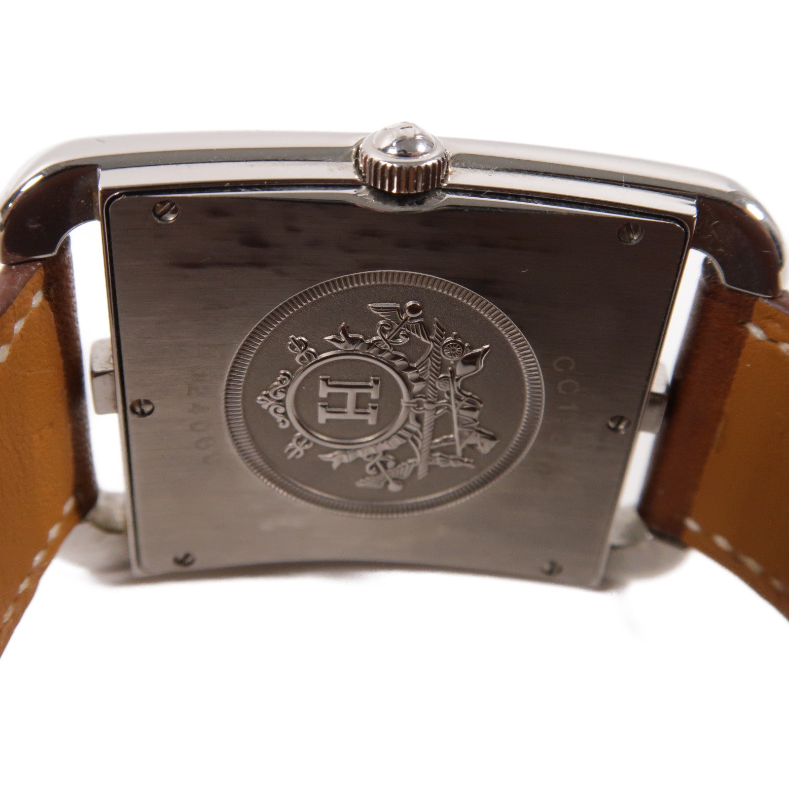 HERMES Cape Cod皮革帶手錶自動機芯白色