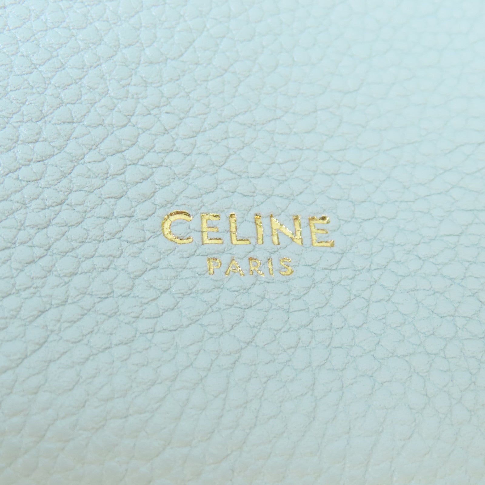 CELINE 牛皮皮革Sangle Bucket Small金扣肩背袋綠色