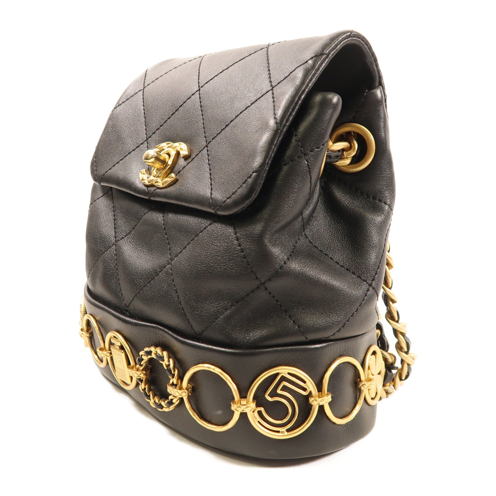 CHANEL 【激減優惠】羊皮皮革金扣Rucksack AS4275鏈帶背包