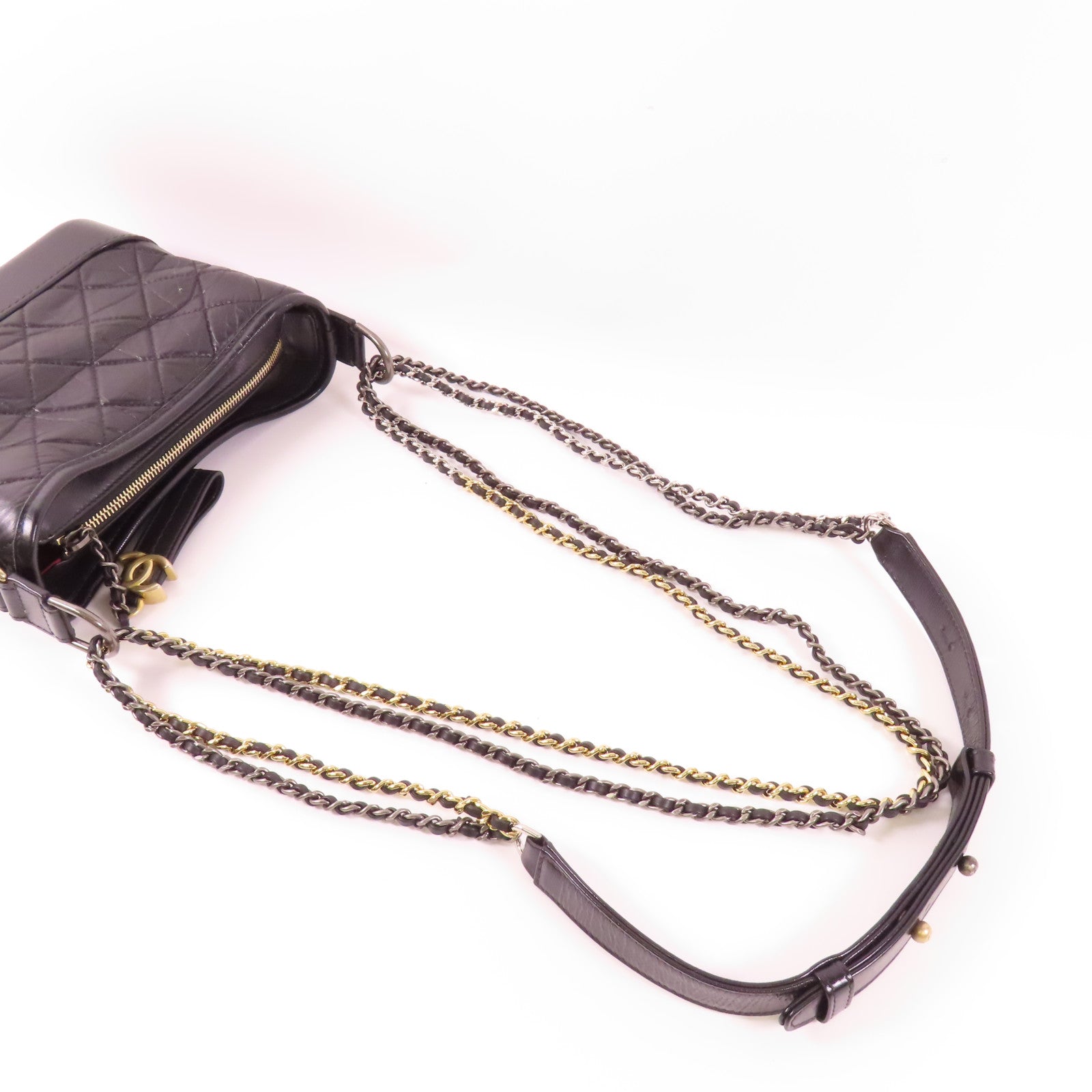 CHANEL 牛皮皮革Gabrielle鏈帶肩背袋
