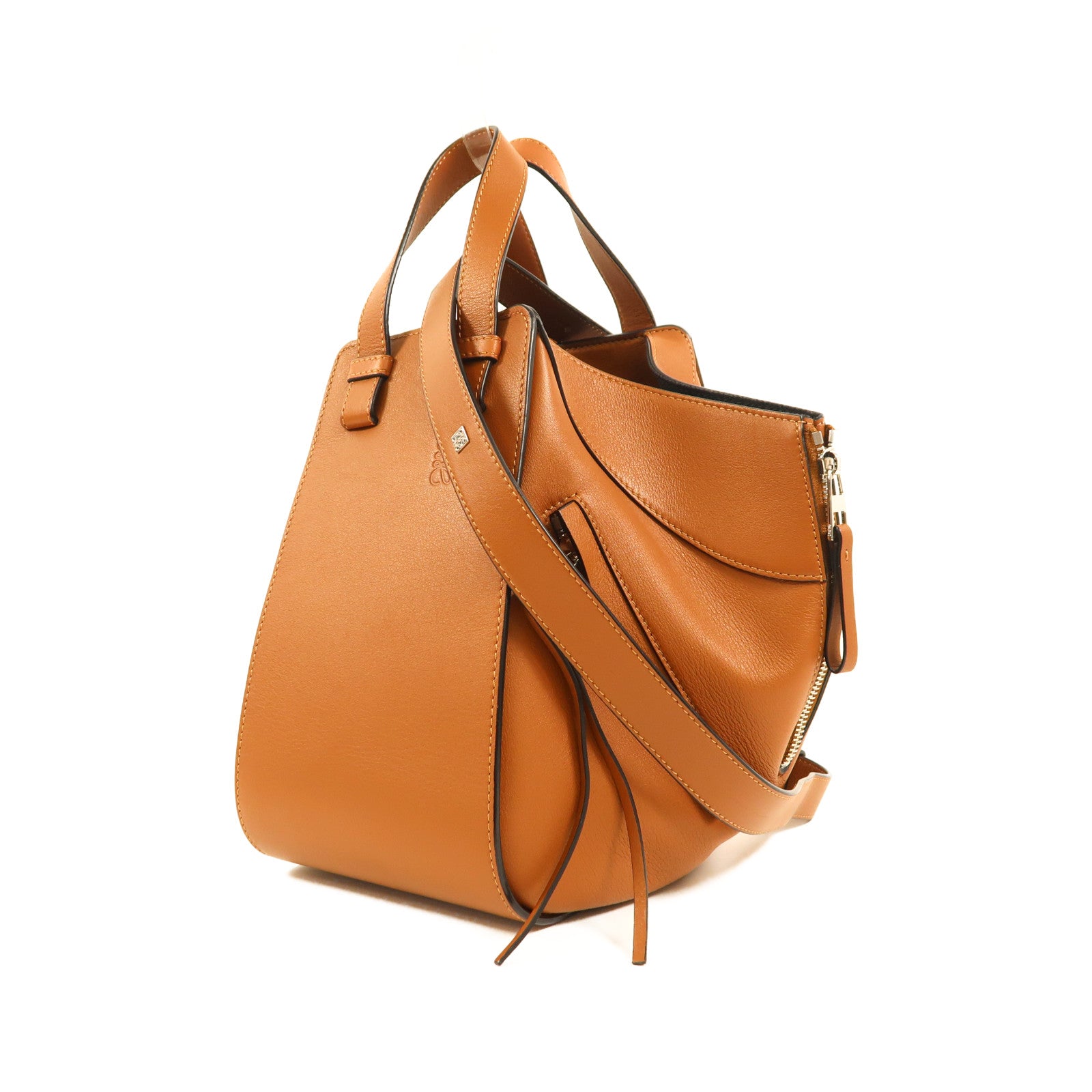 LOEWE 牛皮皮革Hammock銀扣手挽肩背兩用袋