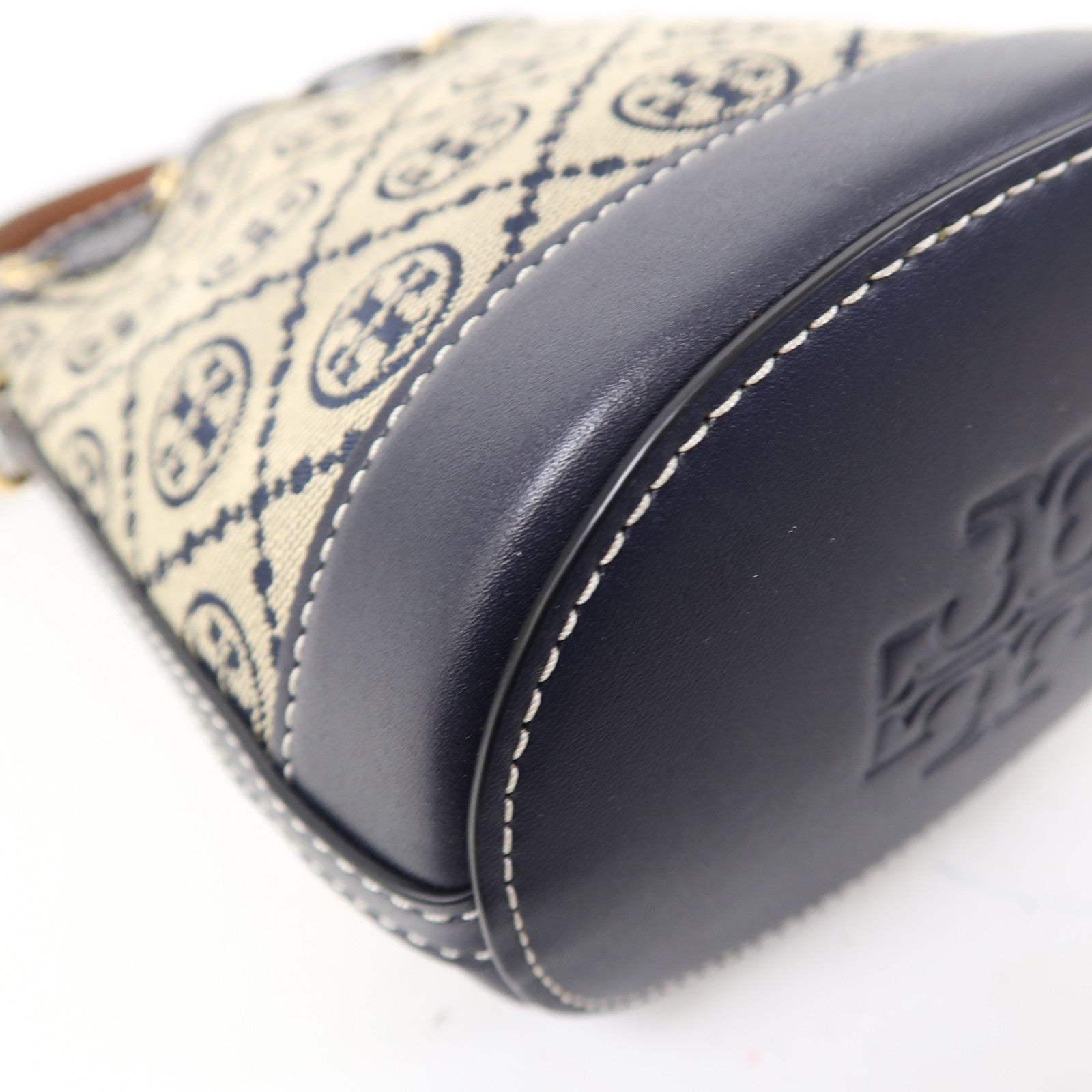 Tory Burch 帆布Shoulder Bag金扣手挽肩背兩用袋藍色