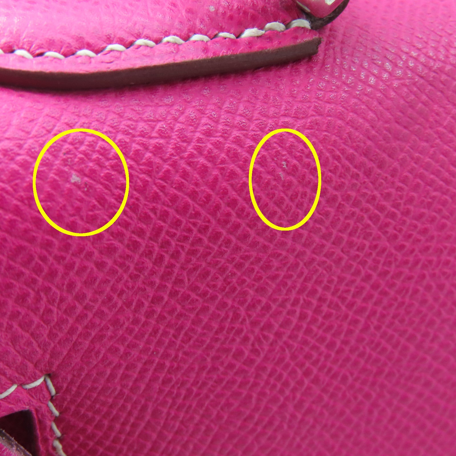 HERMES Epsom Leather Kelly 32 Silver Buckle Hand Shoulder Backpack Fluorescent Pink/Pink Purple
