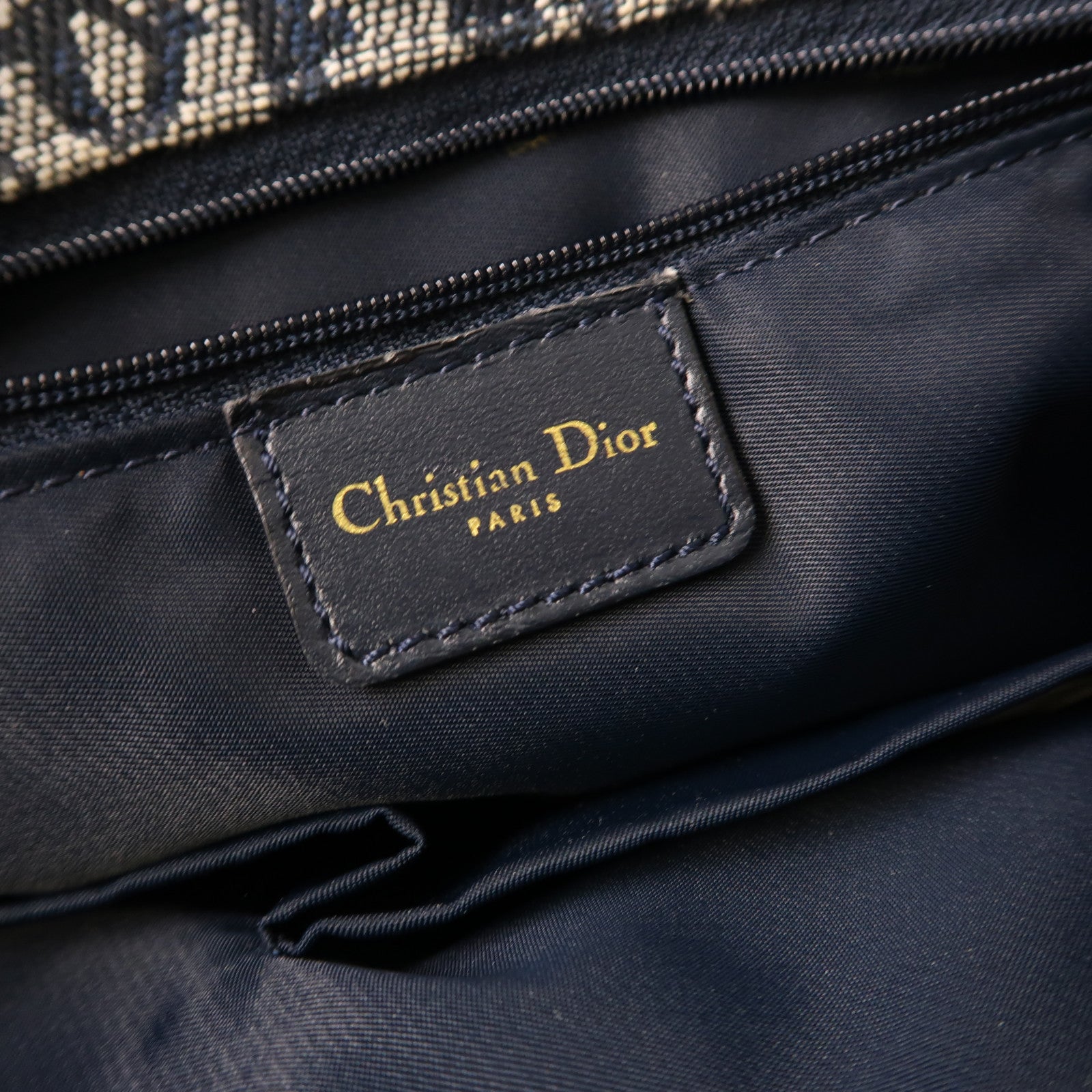 Dior 帆布Vintage Hand Bag金扣手挽袋藍色