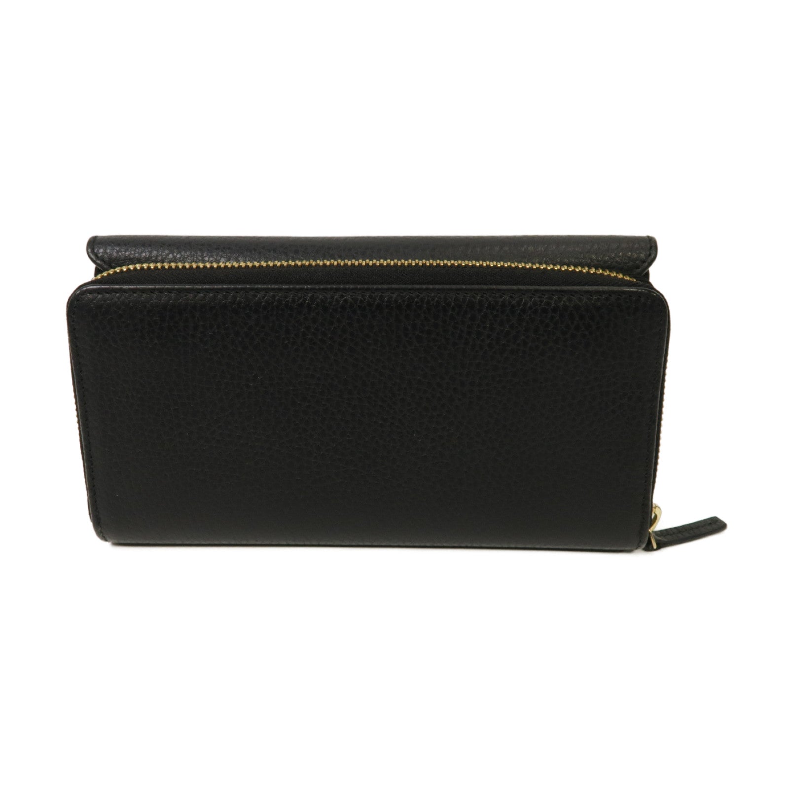 GUCCI 【激減優惠】牛皮皮革Long Wallet金扣長錢包黑色