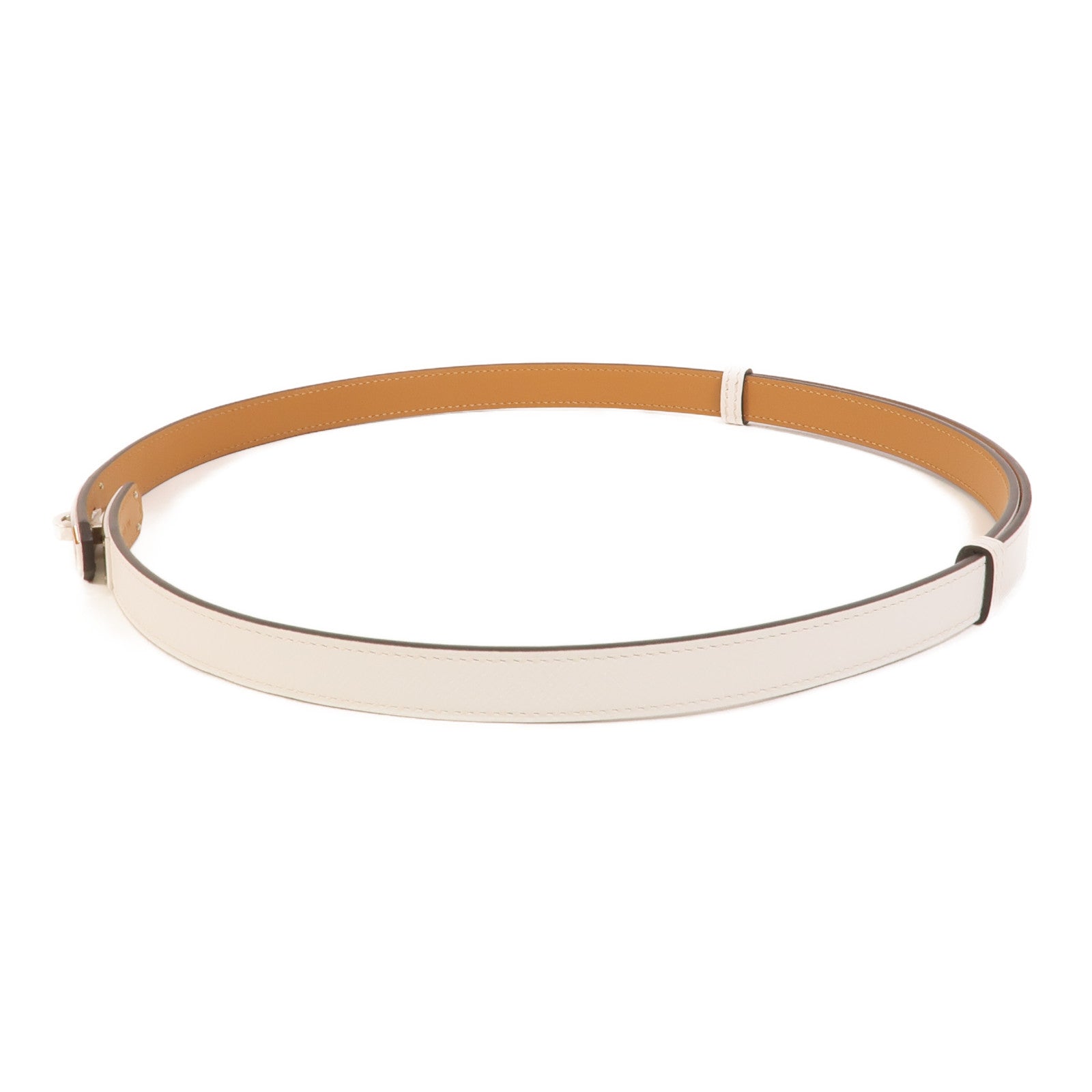HERMES Epsom皮革Kelly 18 Belt皮帶White