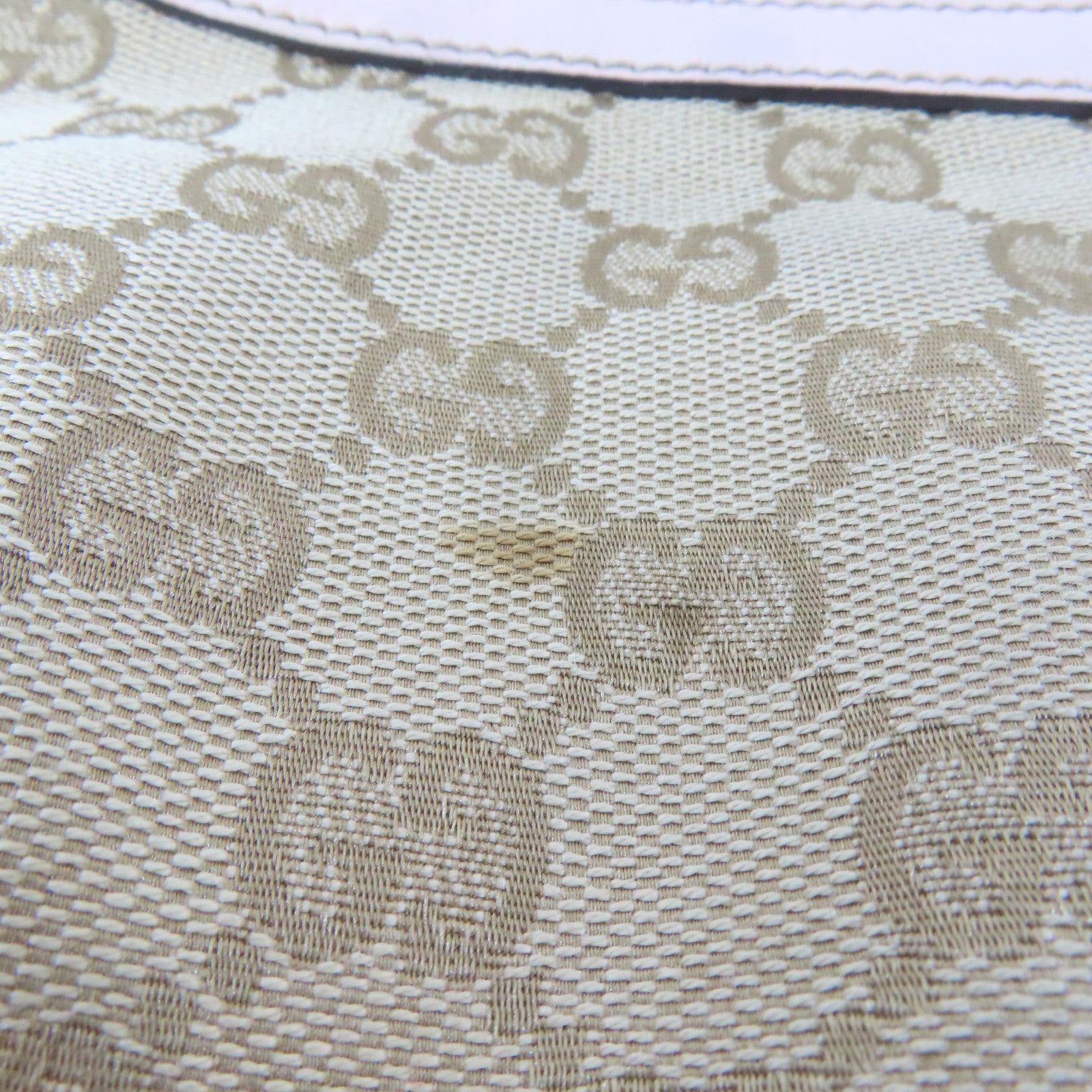 GUCCI 帆布Canvas Messenger Bag金扣肩背袋啡色/粉紅色