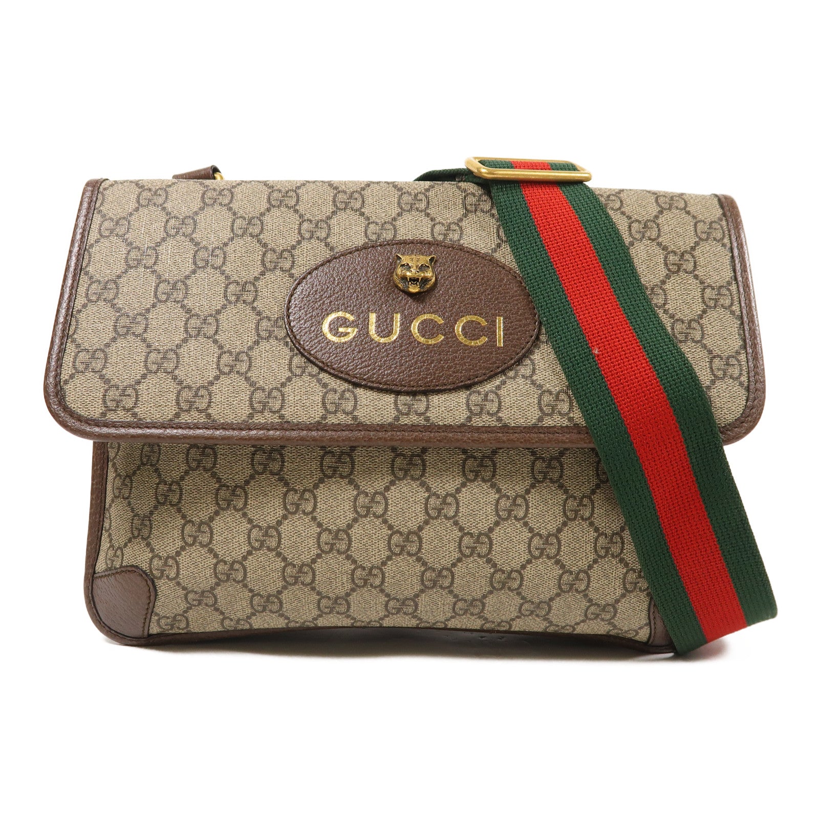GUCCI 【激減優惠】塗層帆布Shoulder Bag金扣肩背袋