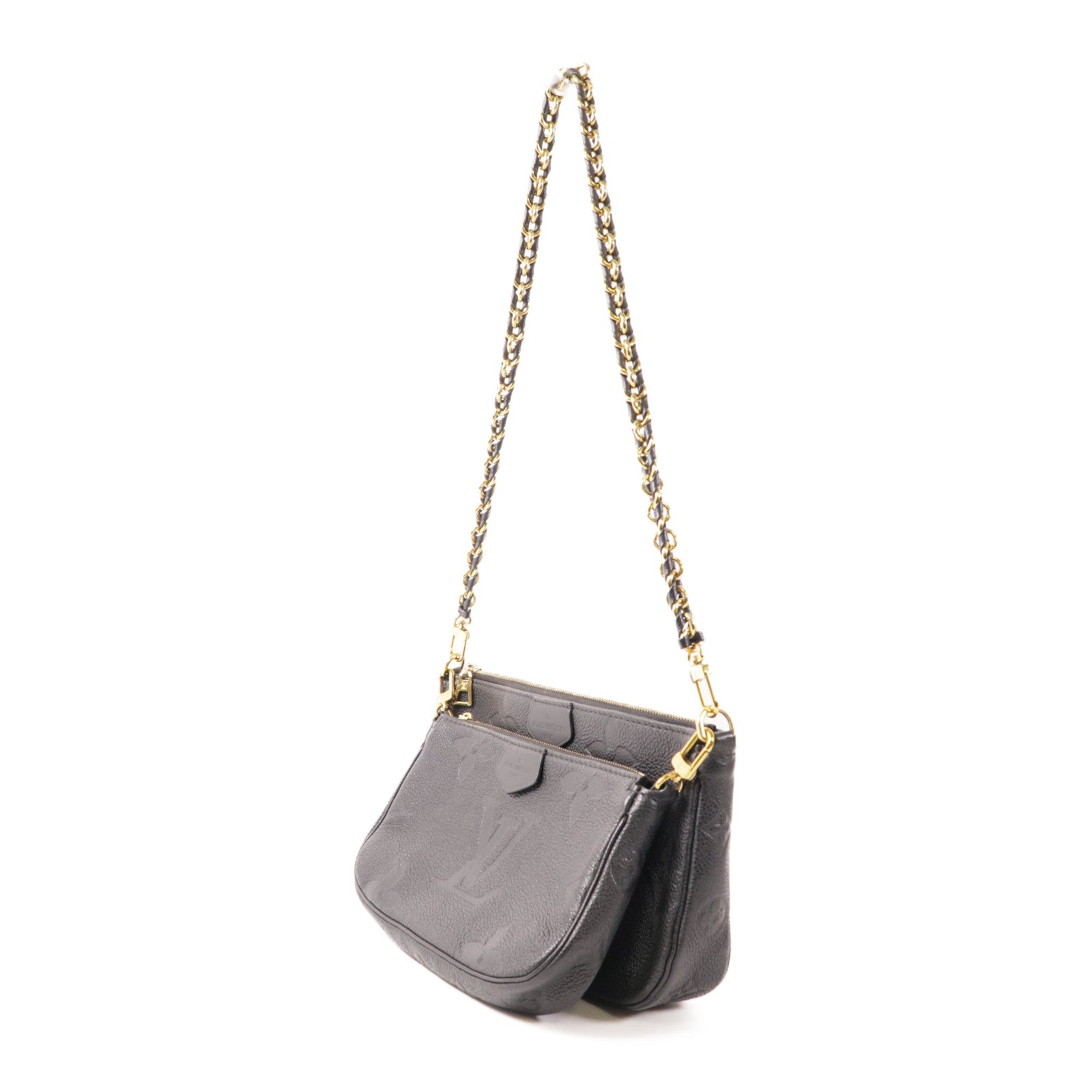 LOUIS VUITTON Monogram Empreinte Multi Pochette Accessoires金扣手挽肩背兩用袋