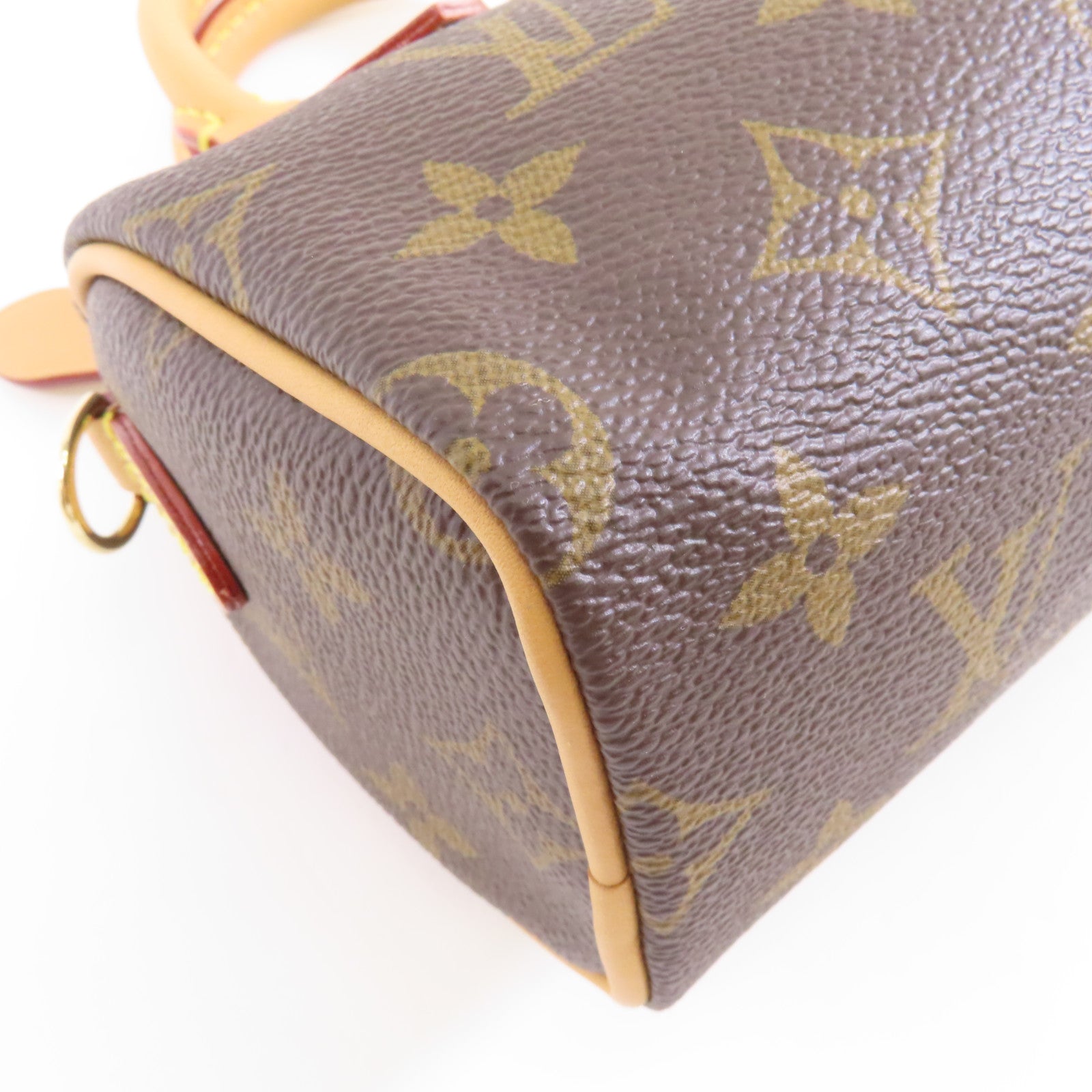LOUIS VUITTON Monogram Nano Speedy金扣手挽肩背兩用袋啡色
