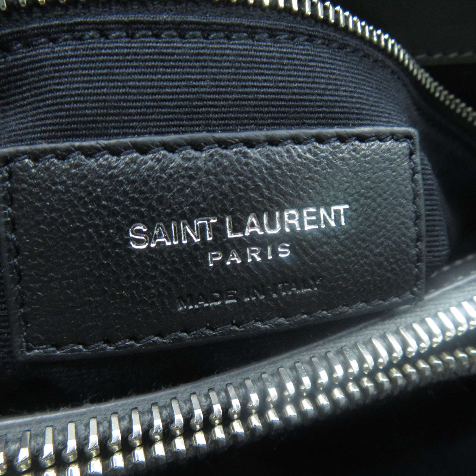 YVES SAINT LAURENT 【激減優惠】牛皮皮革2 Way Shoulder銀扣手挽肩背兩用袋灰色