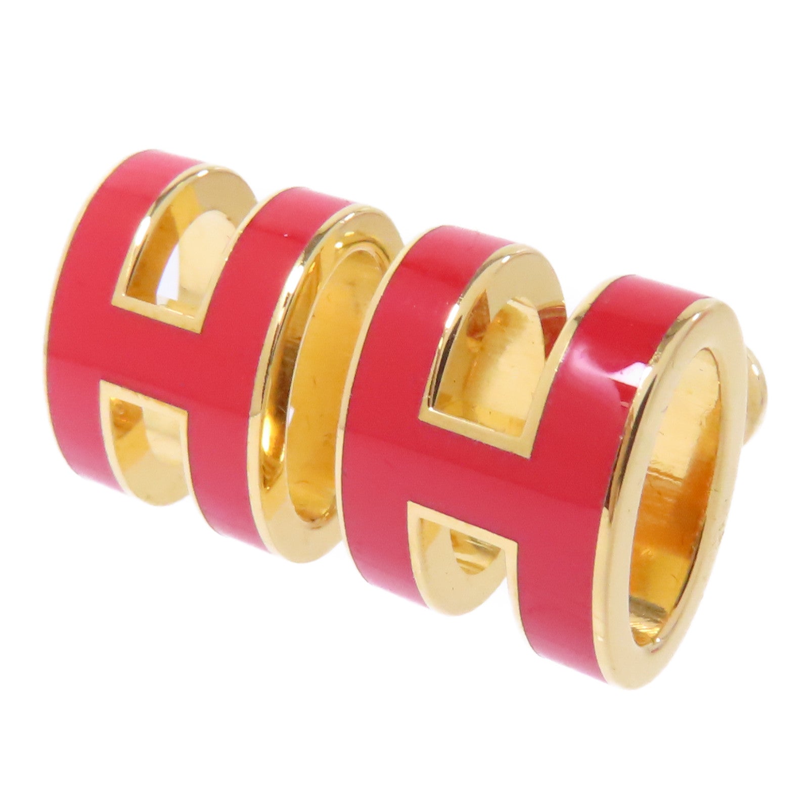 HERMES 金屬Pop H Earrings耳環紅色/金色