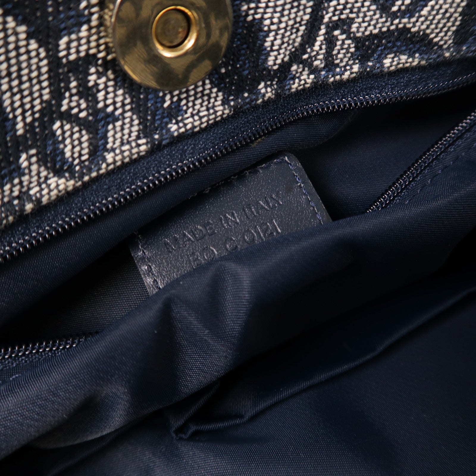 Dior 帆布Vintage Hand Bag金扣手挽袋藍色