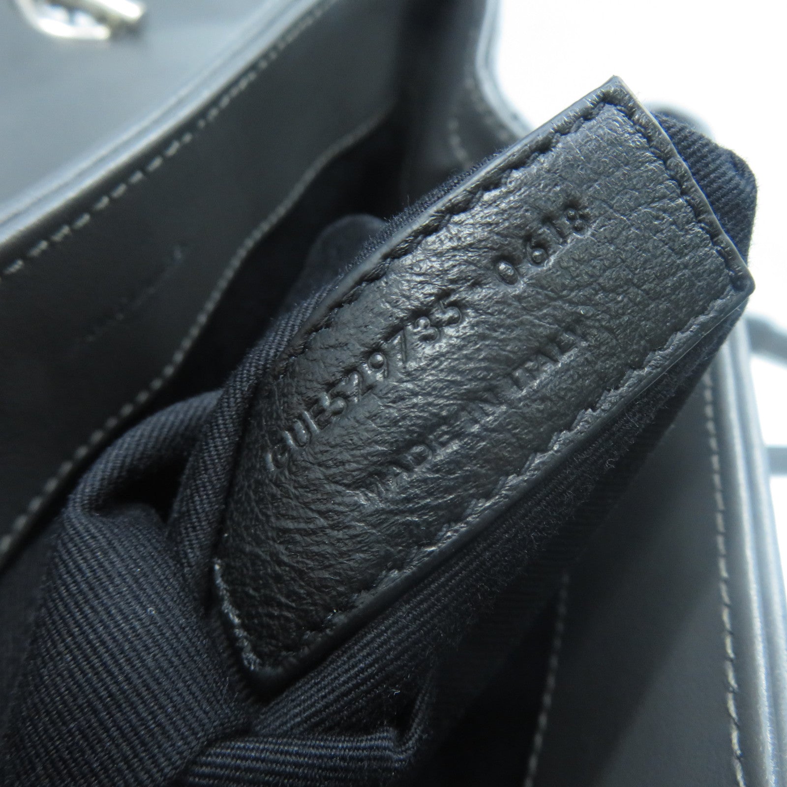 YVES SAINT LAURENT 【激減優惠】牛皮皮革2 Way Shoulder銀扣手挽肩背兩用袋灰色