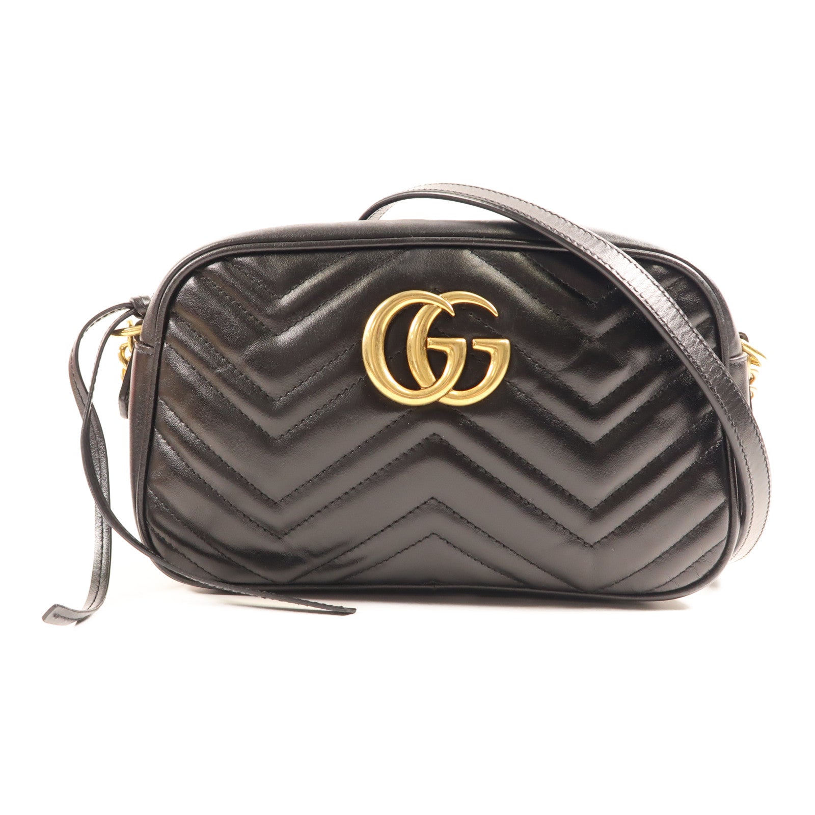 GUCCI 牛皮皮革GG Marmont金扣肩背袋