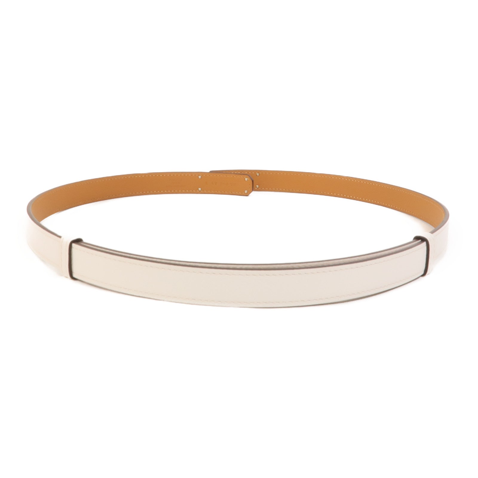 HERMES Epsom皮革Kelly 18 Belt皮帶White
