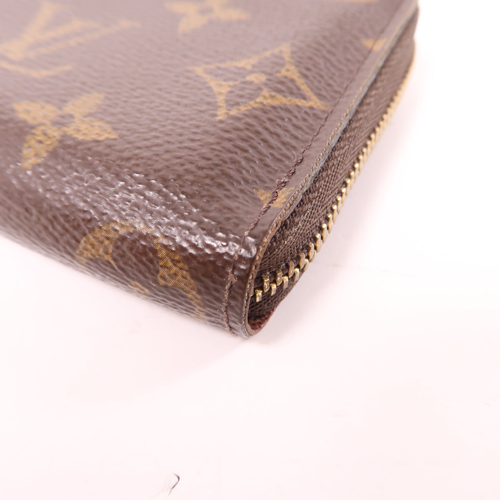 LOUIS VUITTON Monogram Zippy Coin Purse金扣零錢包棕色
