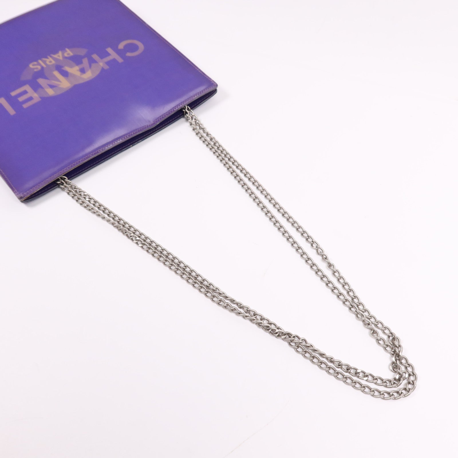CHANEL PVC Chain Shoulder銀扣肩背袋