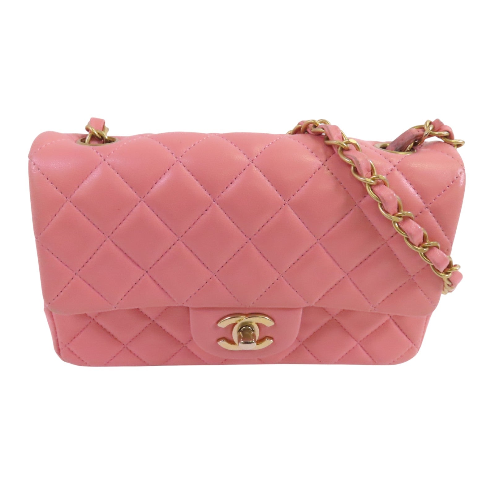 CHANEL 羊皮皮革Classic 20金扣鏈帶肩背袋