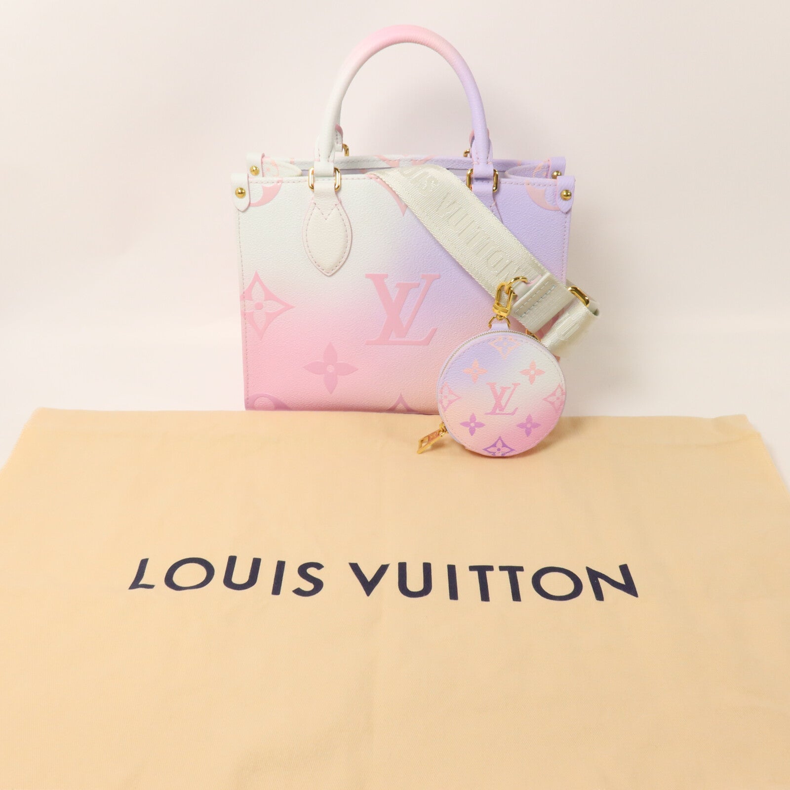 LOUIS VUITTON Monogram Sunrise Pastel On The Go PM手挽肩背兩用袋