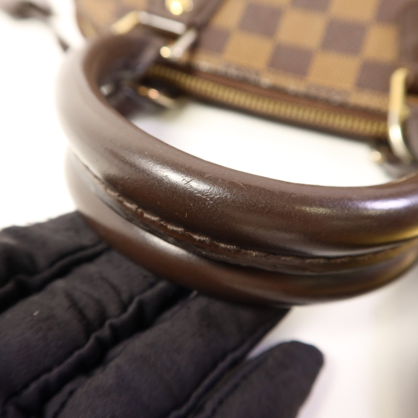 LOUIS VUITTON Damier Alma BB金扣手挽肩背兩用袋棕色