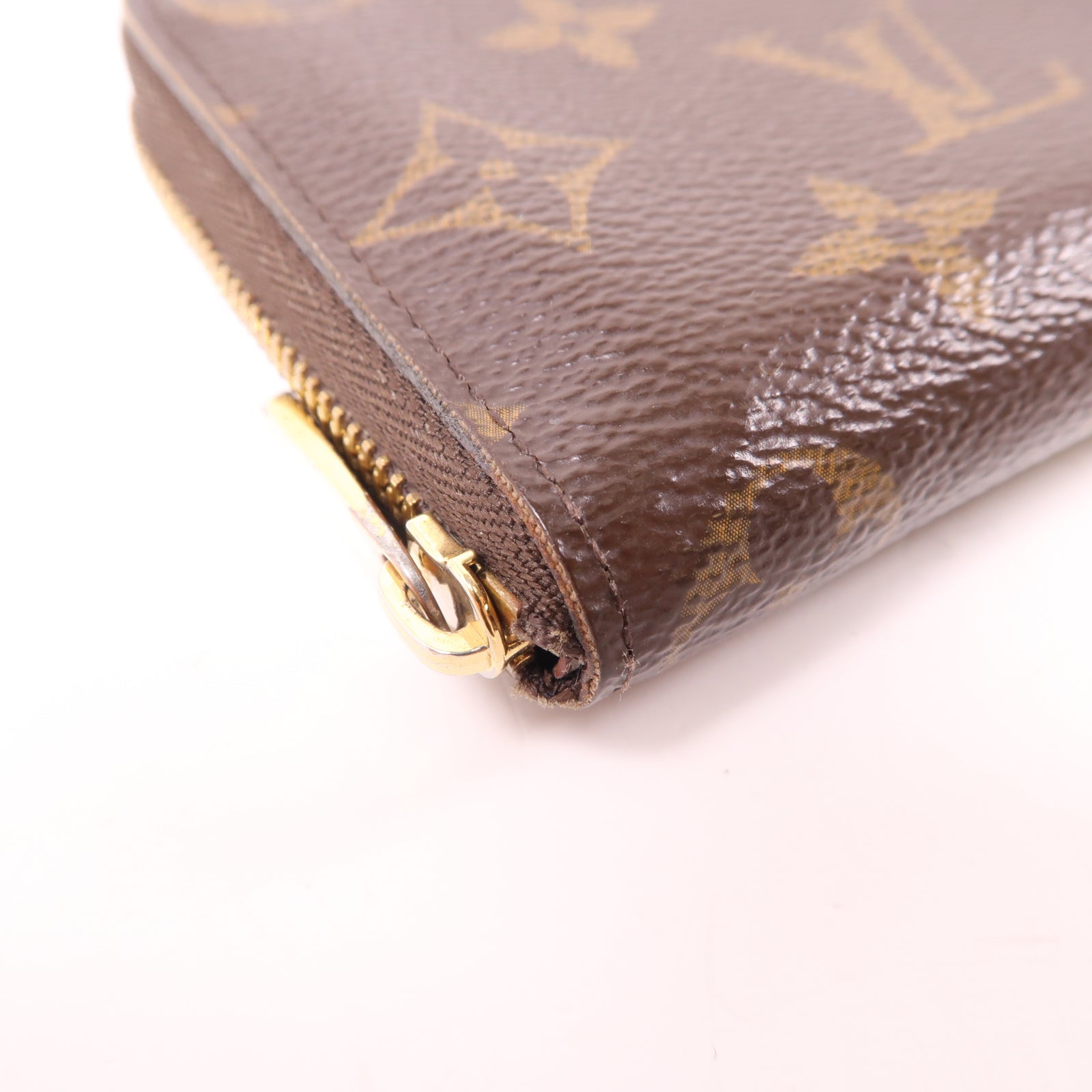 LOUIS VUITTON Monogram Zippy Coin Purse金扣零錢包棕色
