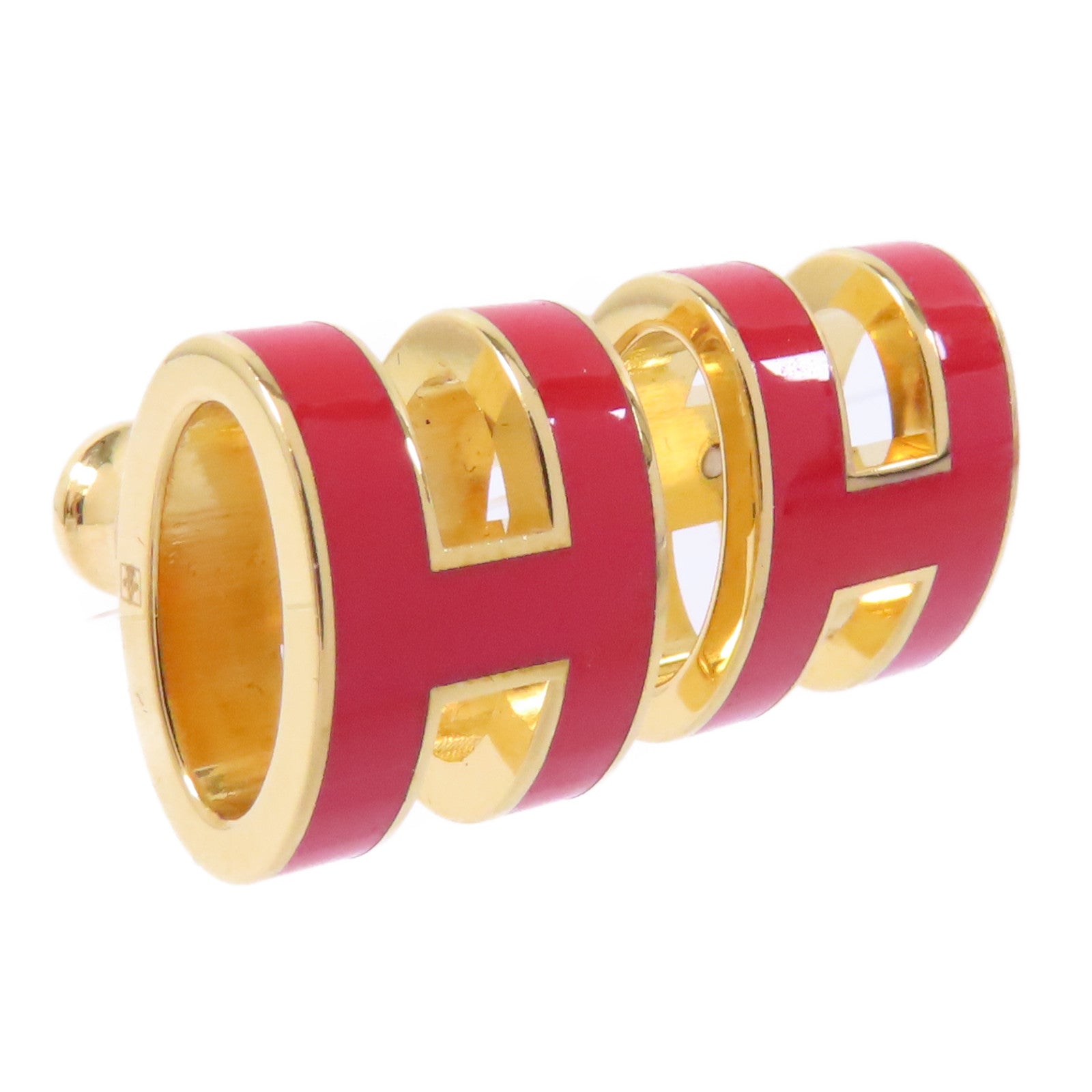 HERMES 金屬Pop H Earrings耳環紅色/金色